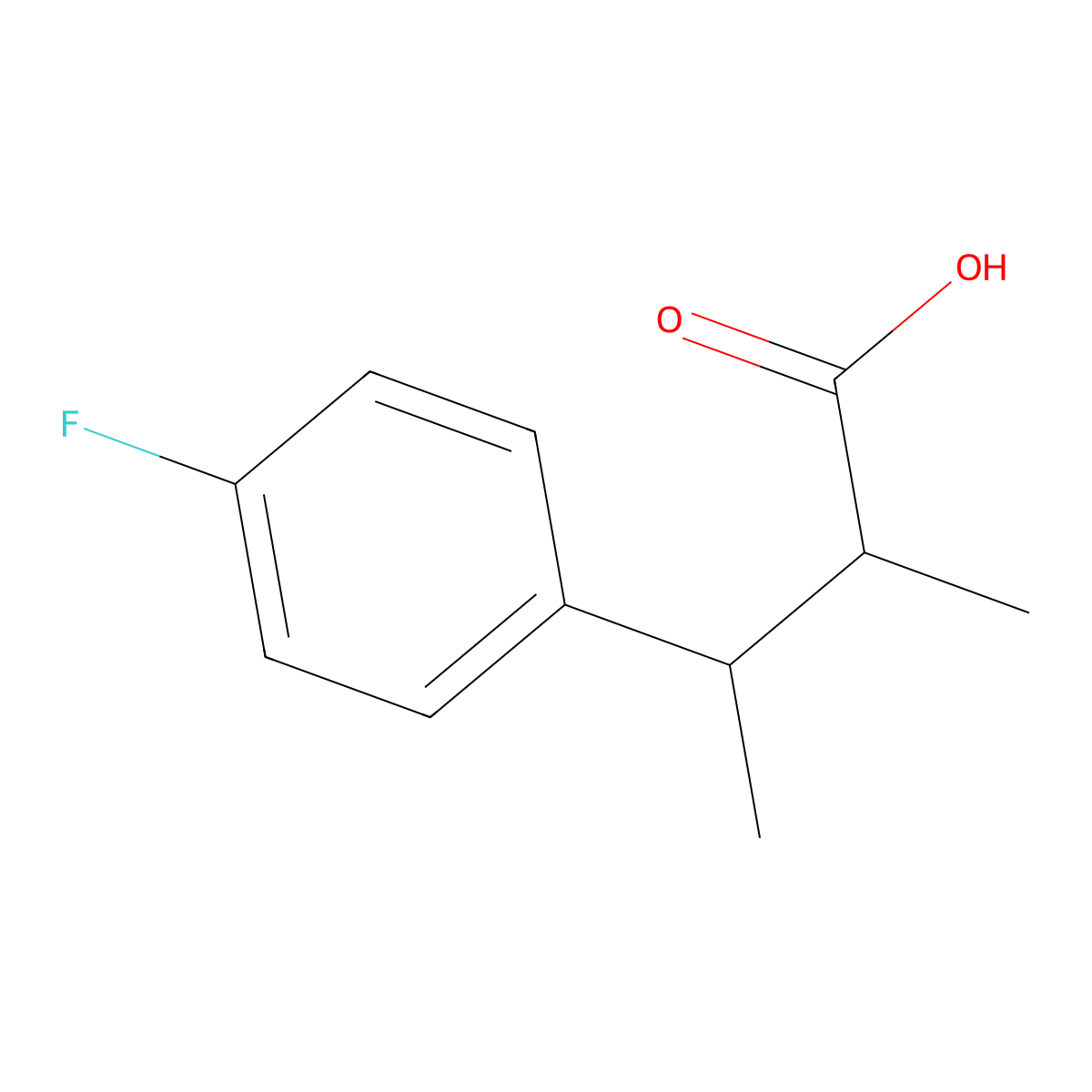 3-(4-Fluorophenyl)-2-methylbutanoic acid molecular structure, CAS 1490400-07-1