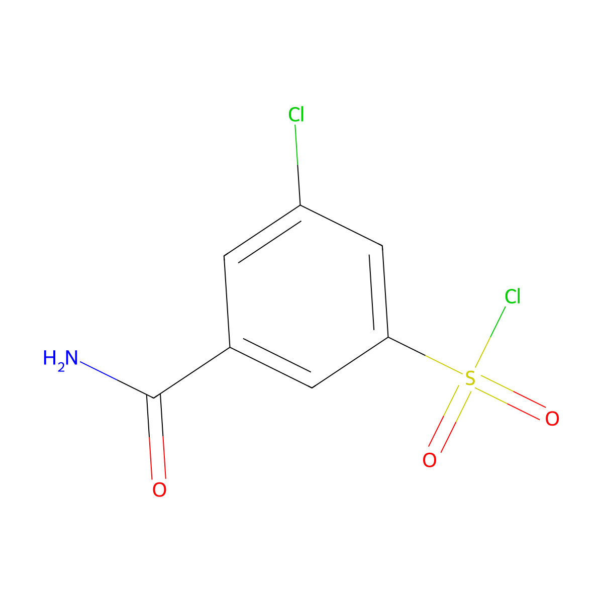 3-Carbamoyl-5-chlorobenzene-1-sulfonyl chloride molecular structure, CAS 1490401-48-3