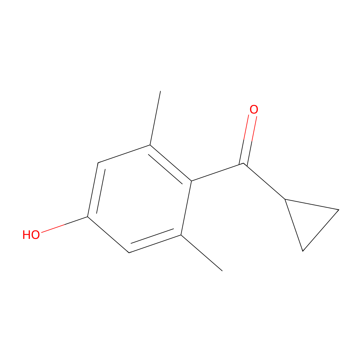 4-Cyclopropanecarbonyl-3,5-dimethylphenol molecular structure, CAS 1490419-49-2