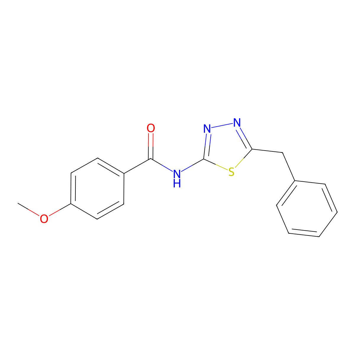 N-(5-benzyl-1,3,4-thiadiazol-2-yl)-4-methoxybenzamide molecular structure, CAS 149045-58-9