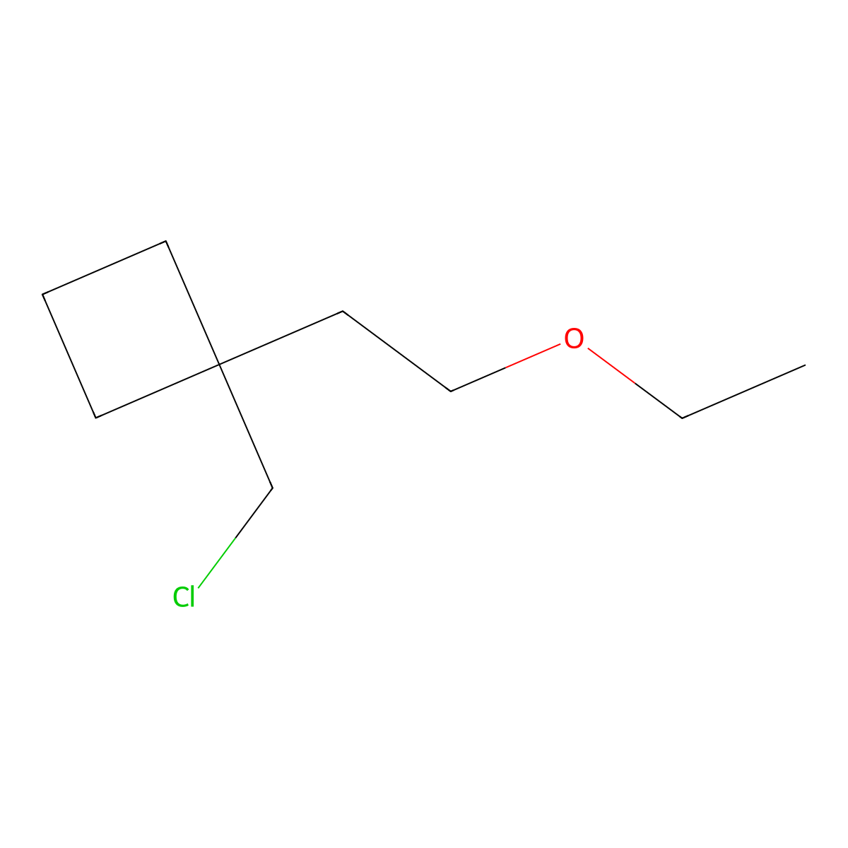 1-(Chloromethyl)-1-(2-ethoxyethyl)cyclobutane molecular structure, CAS 1490453-12-7