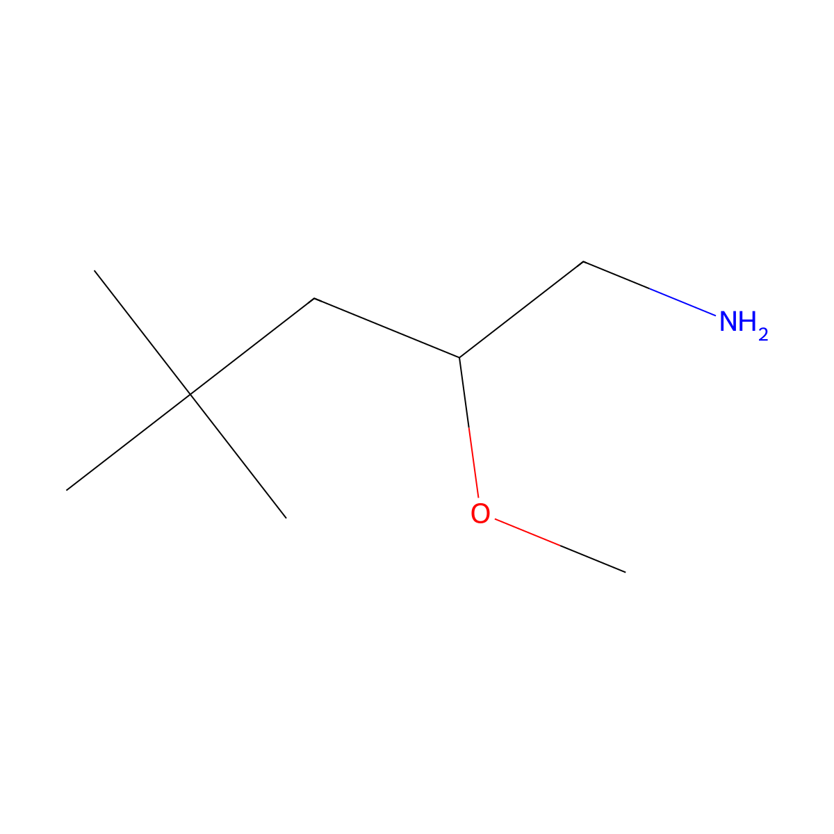 2-Methoxy-4,4-dimethylpentan-1-amine molecular structure, CAS 1490470-42-2
