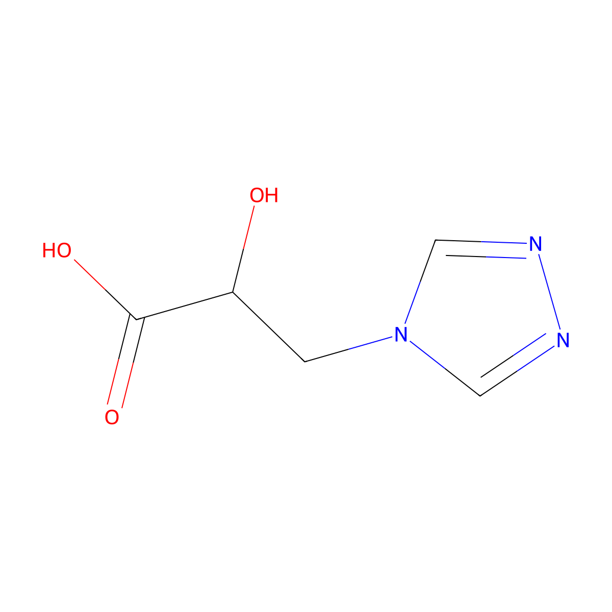 2-hydroxy-3-(4H-1,2,4-triazol-4-yl)propanoic acid molecular structure, CAS 1490475-57-4