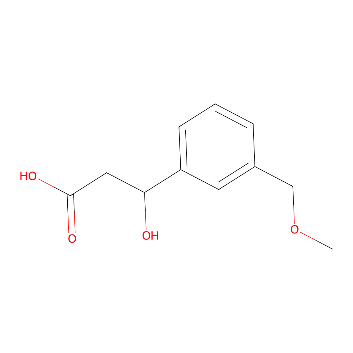 3-Hydroxy-3-(3-(methoxymethyl)phenyl)propanoic acid molecular structure, CAS 1490479-74-7