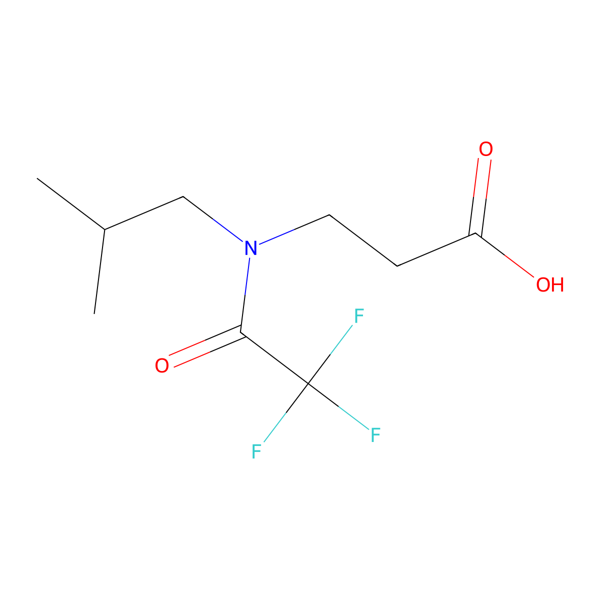 3-[2,2,2-trifluoro-N-(2-methylpropyl)acetamido]propanoic acid molecular structure, CAS 1490486-29-7