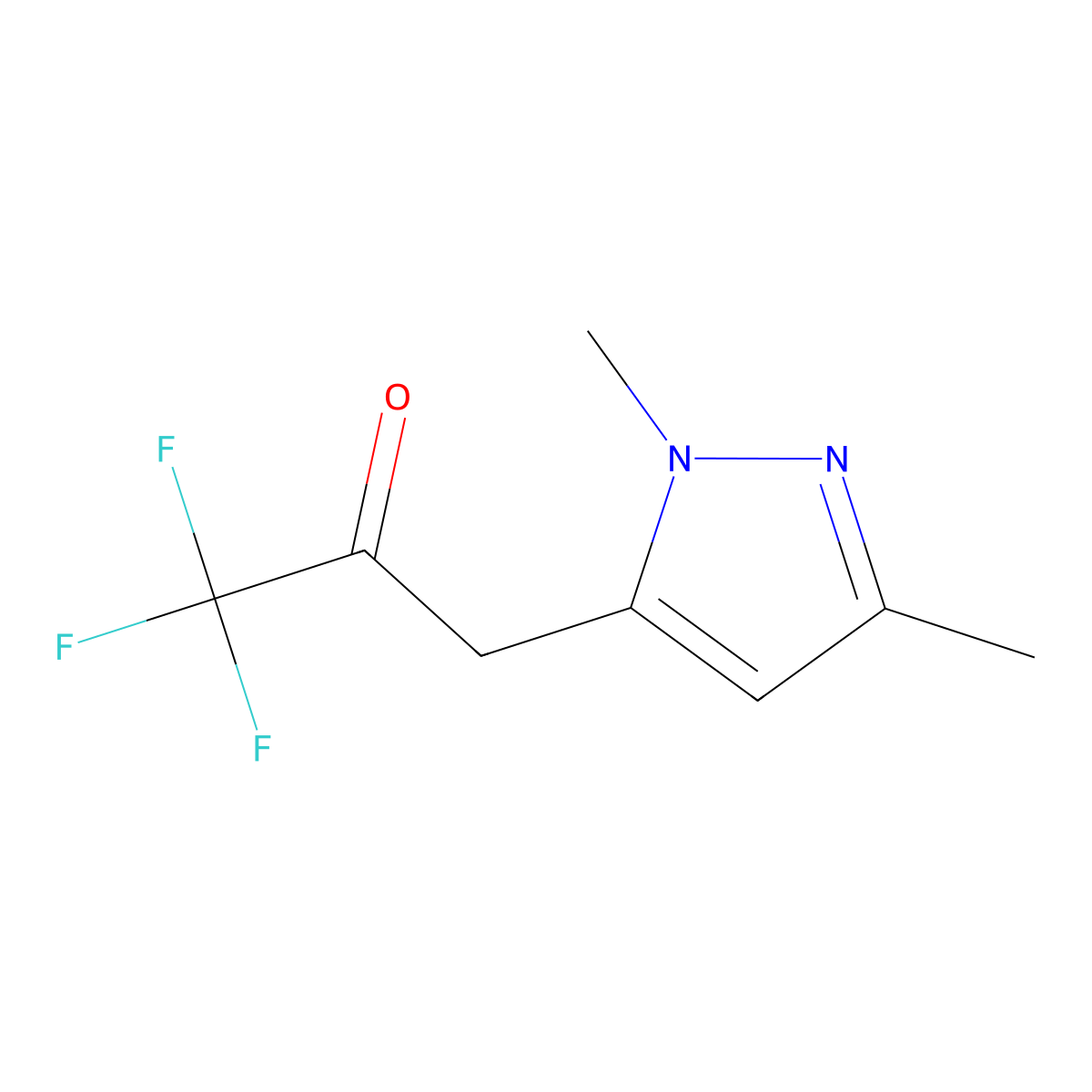 3-(1,3-dimethyl-1H-pyrazol-5-yl)-1,1,1-trifluoropropan-2-one molecular structure, CAS 1490488-30-6
