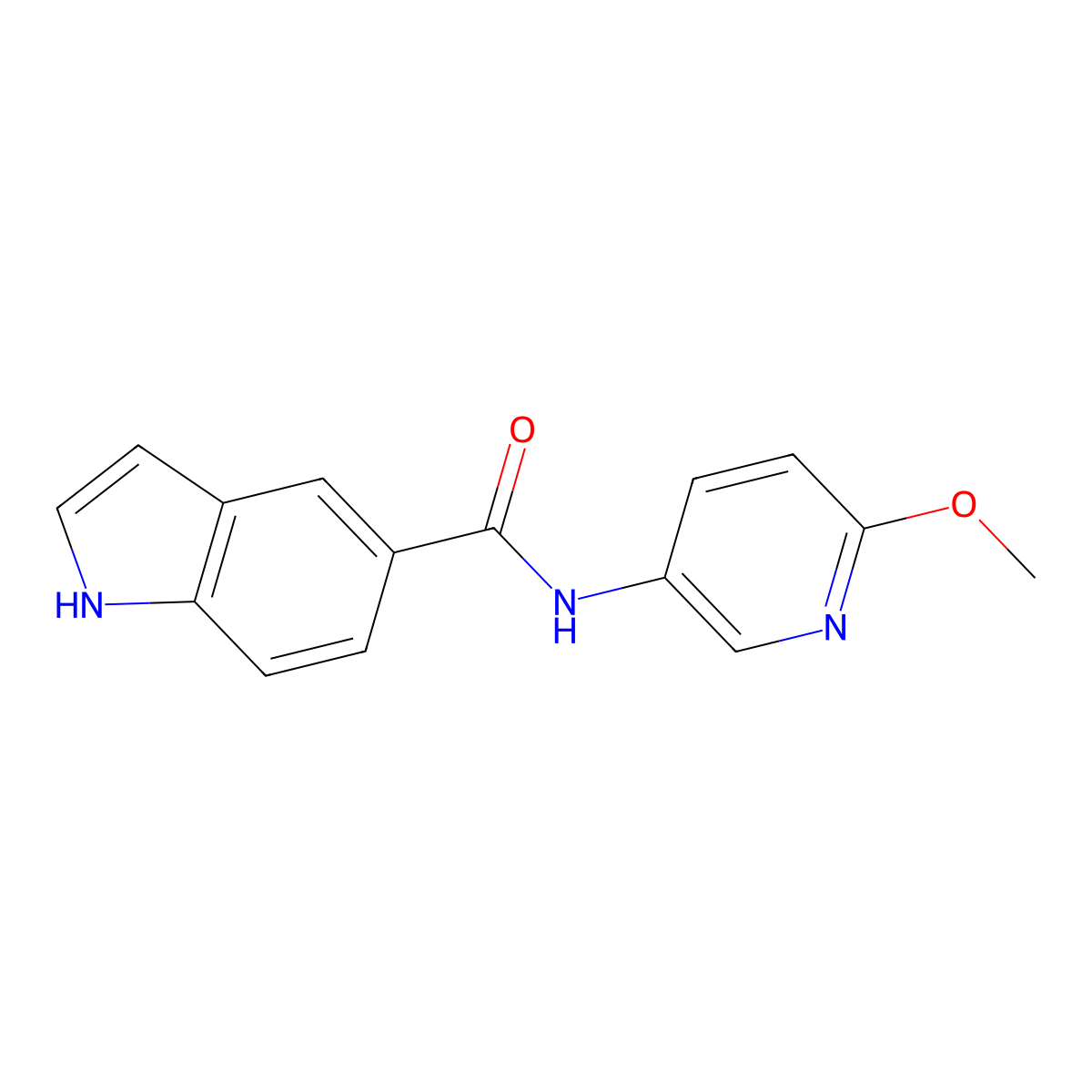 N-(6-methoxypyridin-3-yl)-1H-indole-5-carboxamide molecular structure, CAS 1490489-67-2