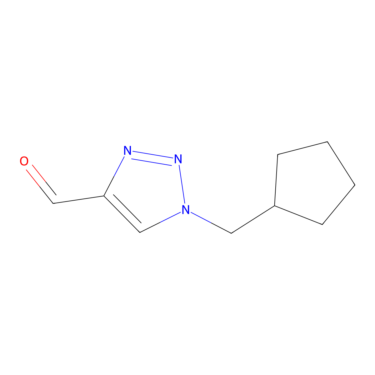 1-(cyclopentylmethyl)-1H-1,2,3-triazole-4-carbaldehyde molecular structure, CAS 1490491-95-6
