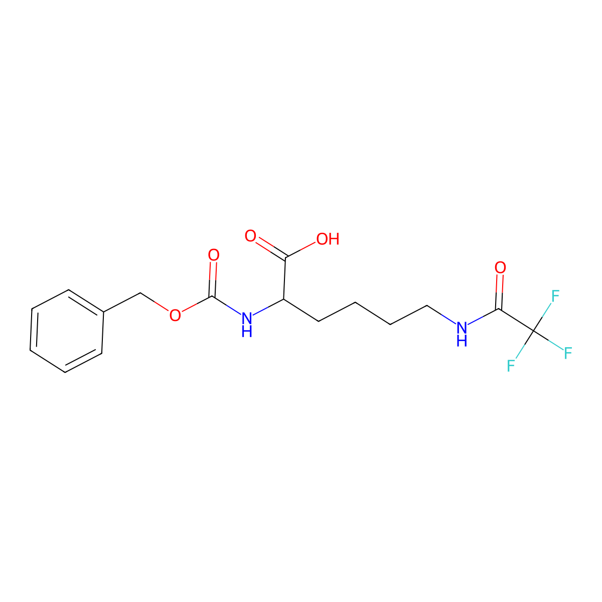 Z-Lys(tfa)-OH molecular structure, CAS 14905-30-7