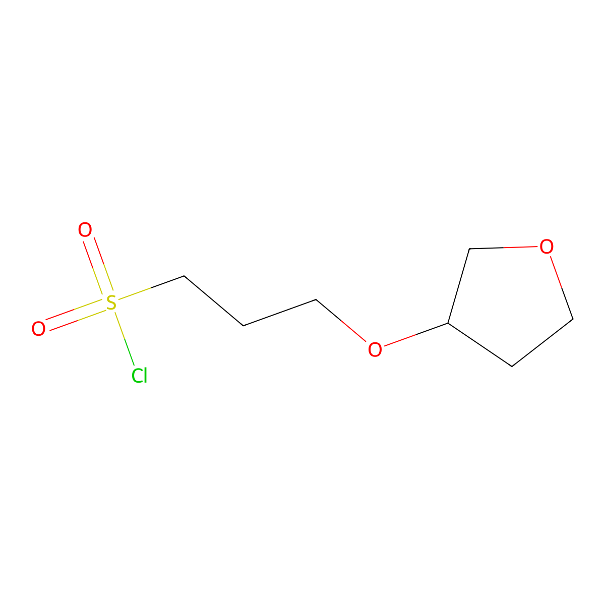 3-(Oxolan-3-yloxy)propane-1-sulfonyl chloride molecular structure, CAS 1490502-05-0