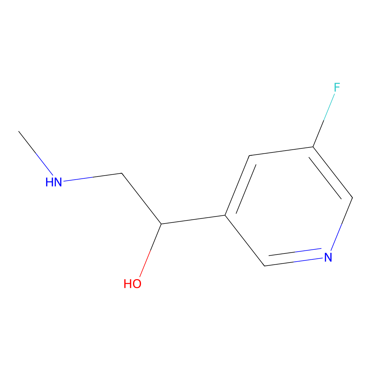 1-(5-Fluoropyridin-3-yl)-2-(methylamino)ethan-1-ol molecular structure, CAS 1490509-05-1