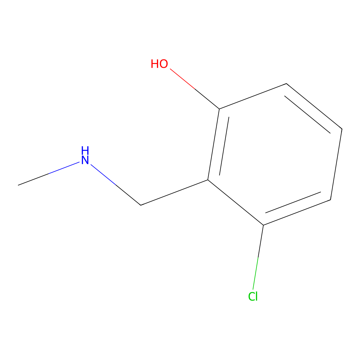 3-Chloro-2-[(methylamino)methyl]phenol molecular structure, CAS 1490513-08-0