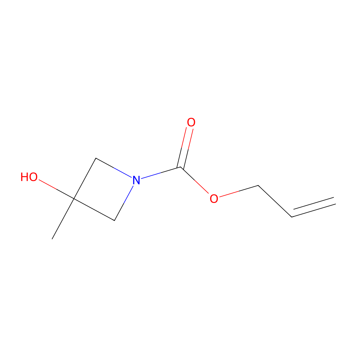 Prop-2-en-1-yl 3-hydroxy-3-methylazetidine-1-carboxylate molecular structure, CAS 1490524-10-1