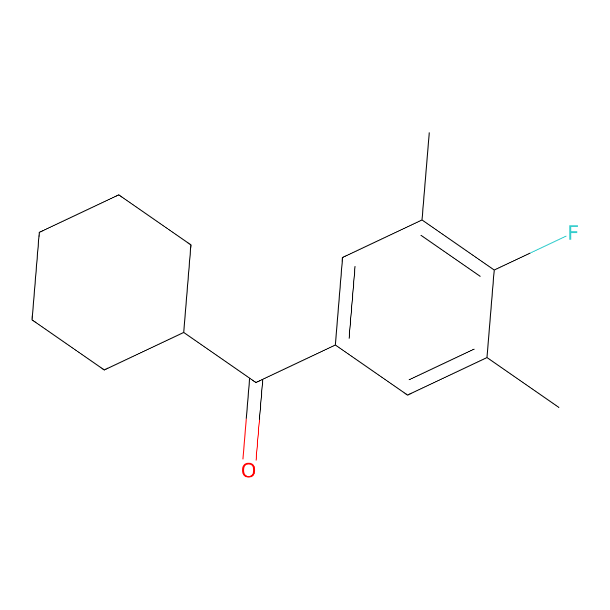 Cyclohexyl(4-fluoro-3,5-dimethylphenyl)methanone molecular structure, CAS 1490535-24-4