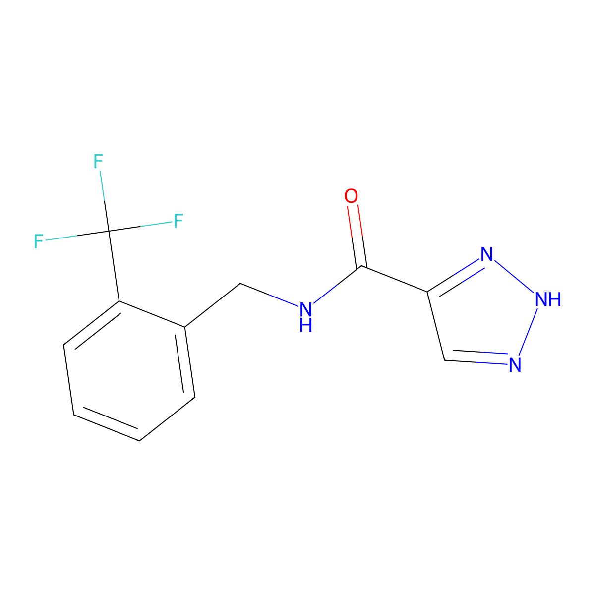 N-(2-(trifluoromethyl)benzyl)-1H-1,2,3-triazole-5-carboxamide molecular structure, CAS 1490538-87-8