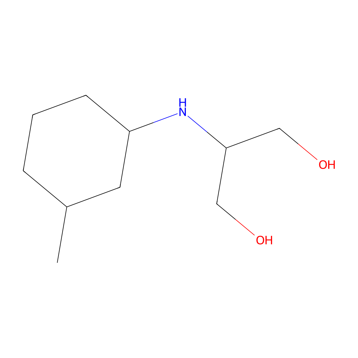 2-[(3-Methylcyclohexyl)amino]propane-1,3-diol molecular structure, CAS 1490544-62-1