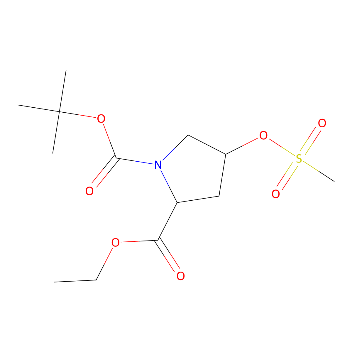 cis-1-Boc-4-(mesyloxy)-L-proline ethyl ester molecular structure, CAS 149055-71-0