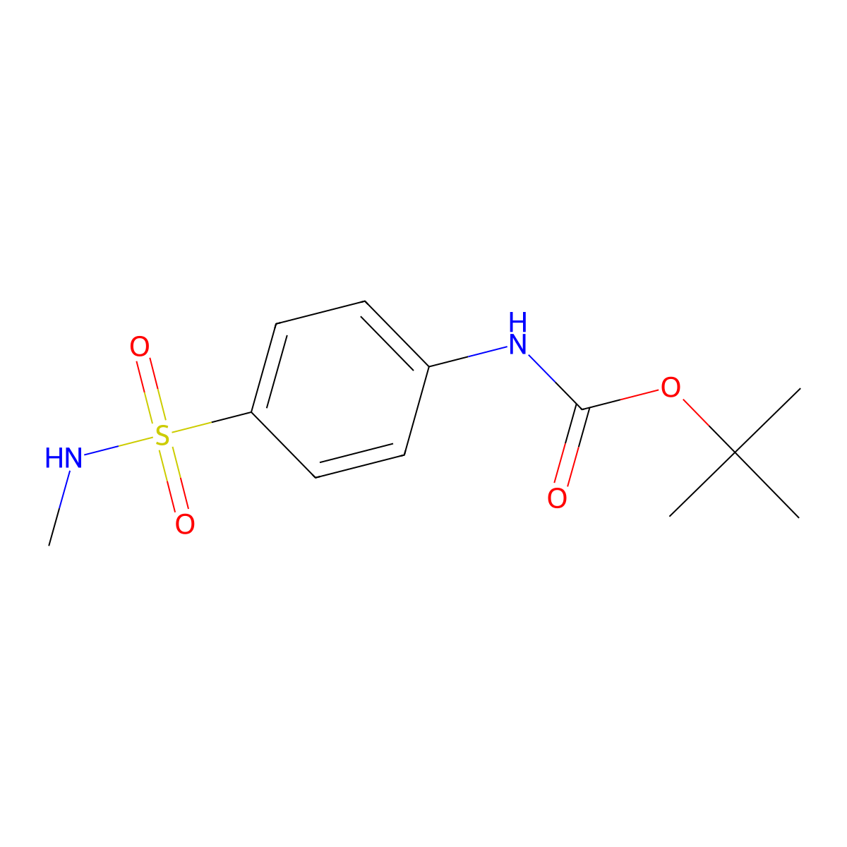 tert-Butyl (4-(N-methylsulfamoyl)phenyl)carbamate molecular structure, CAS 1490554-79-4