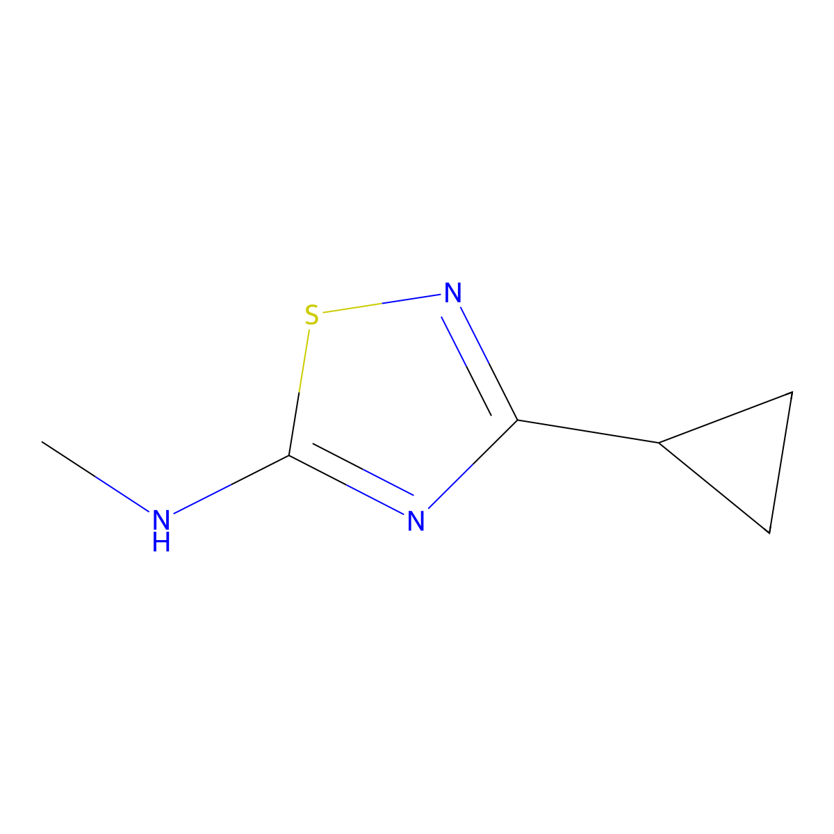 3-cyclopropyl-N-methyl-1,2,4-thiadiazol-5-amine molecular structure, CAS 1490563-74-0