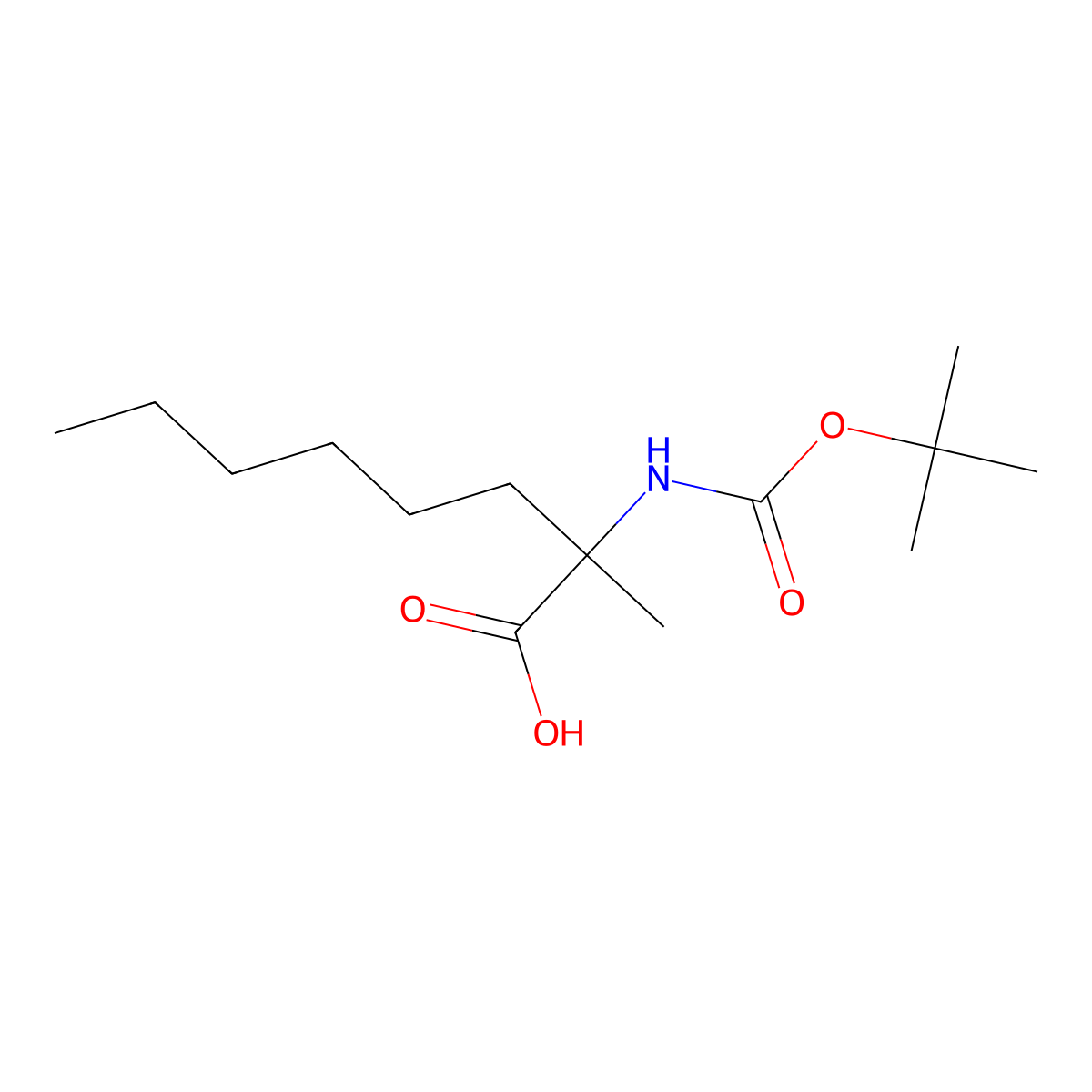 2-{[(Tert-butoxy)carbonyl]amino}-2-methyloctanoic acid molecular structure, CAS 1490577-90-6