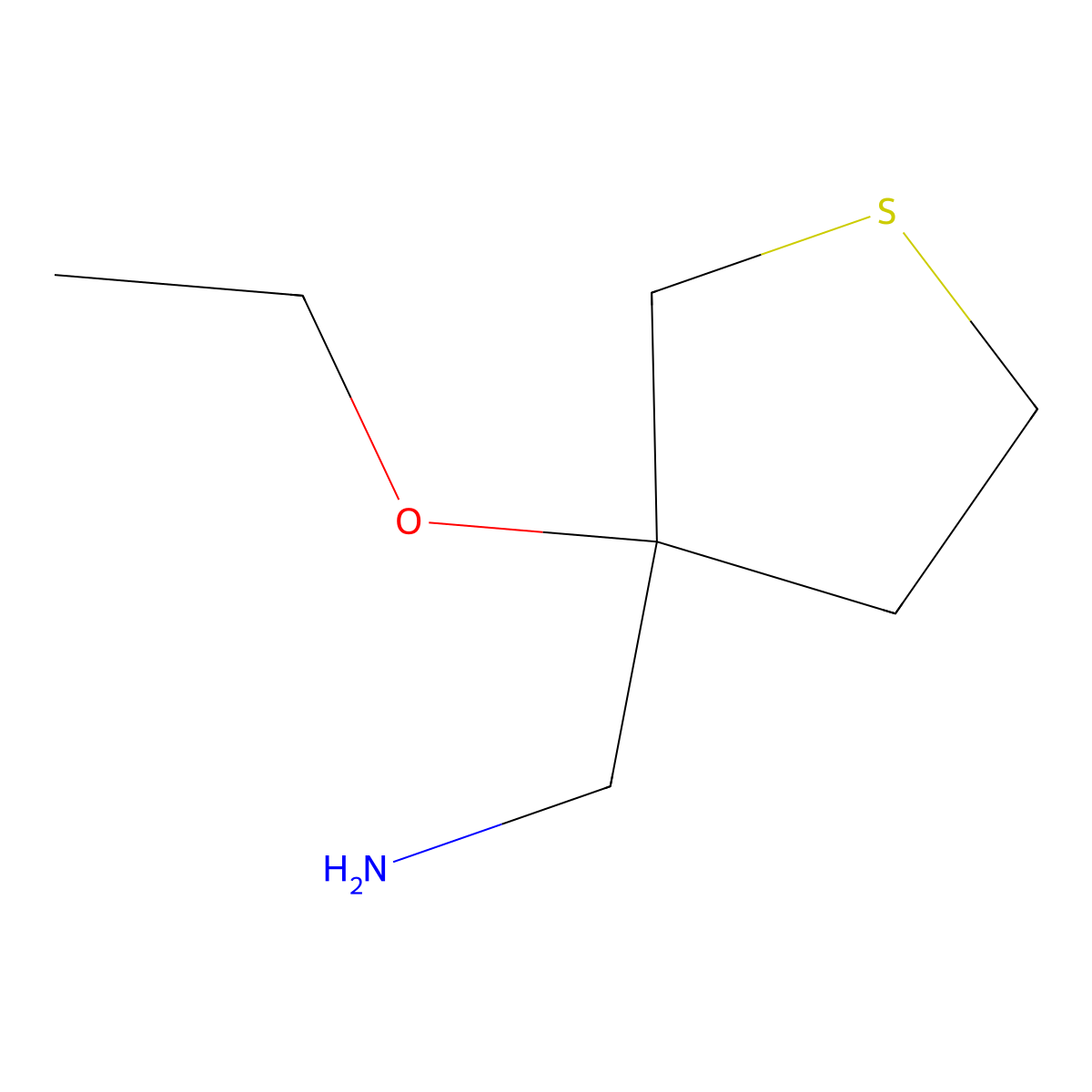 (3-Ethoxythiolan-3-yl)methanamine molecular structure, CAS 1490579-58-2