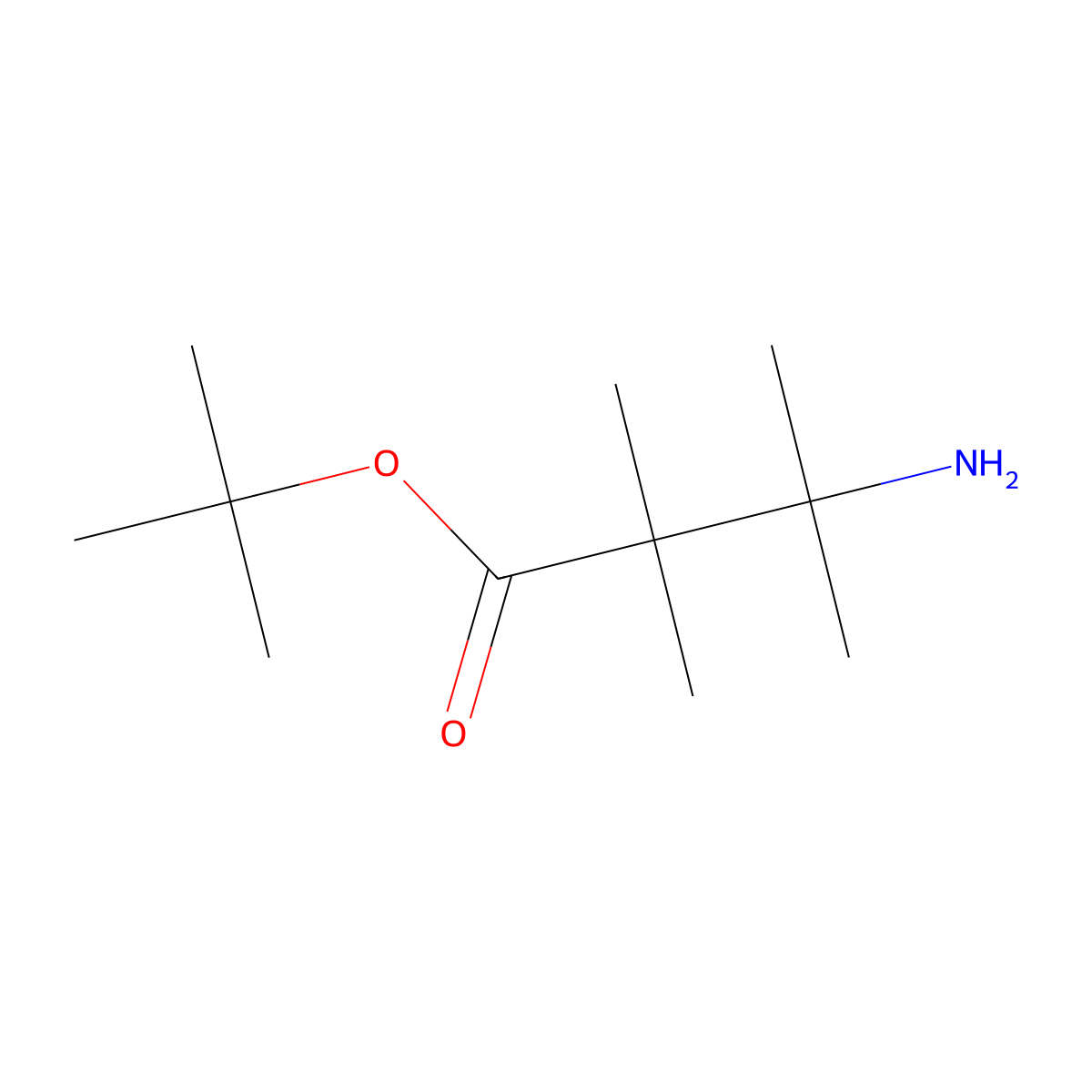 Tert-butyl 3-amino-2,2,3-trimethylbutanoate molecular structure, CAS 1490584-96-7