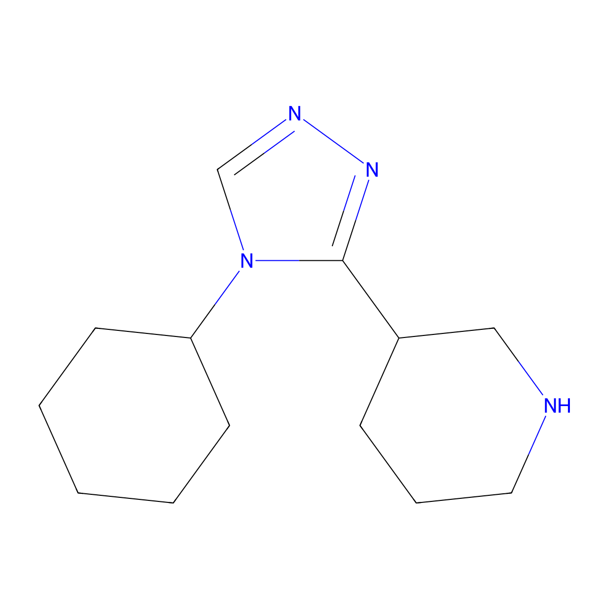 3-(4-cyclohexyl-4H-1,2,4-triazol-3-yl)piperidine molecular structure, CAS 1490591-94-0