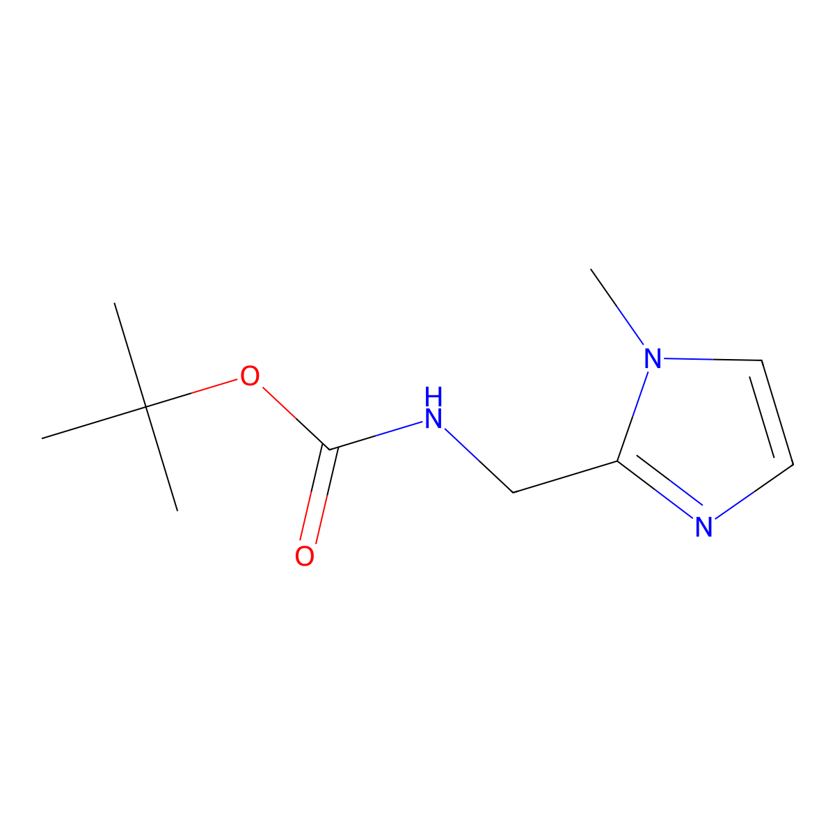 tert-Butyl ((1-methyl-1H-imidazol-2-yl)methyl)carbamate molecular structure, CAS 1490605-98-5