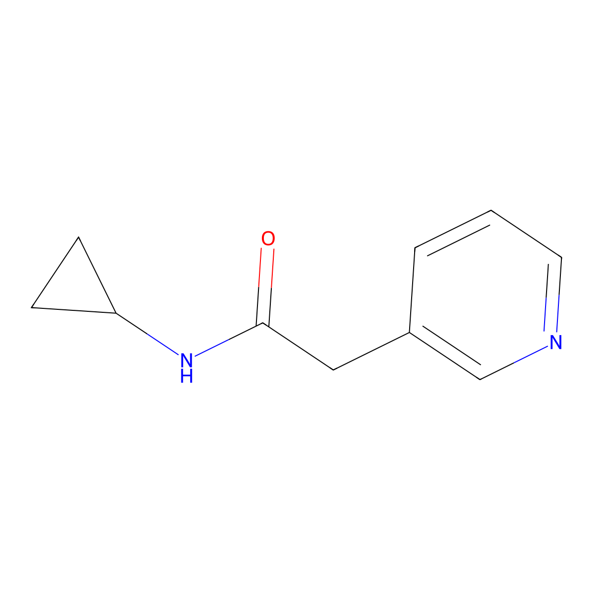 N-cyclopropyl-2-(pyridin-3-yl)acetamide molecular structure, CAS 1490607-55-0