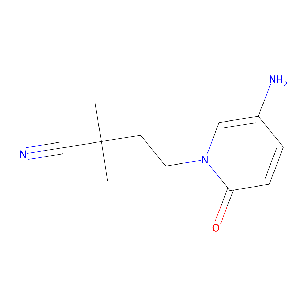 4-(5-Amino-2-oxopyridin-1(2h)-yl)-2,2-dimethylbutanenitrile molecular structure, CAS 1490611-29-4