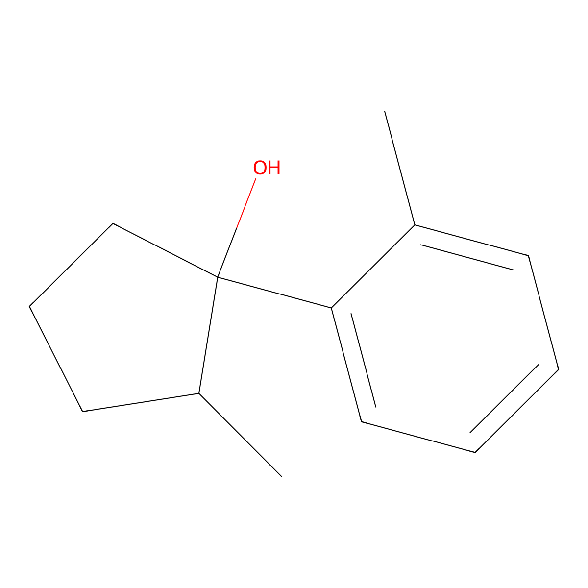 2-Methyl-1-(2-methylphenyl)cyclopentan-1-ol molecular structure, CAS 1490614-16-8