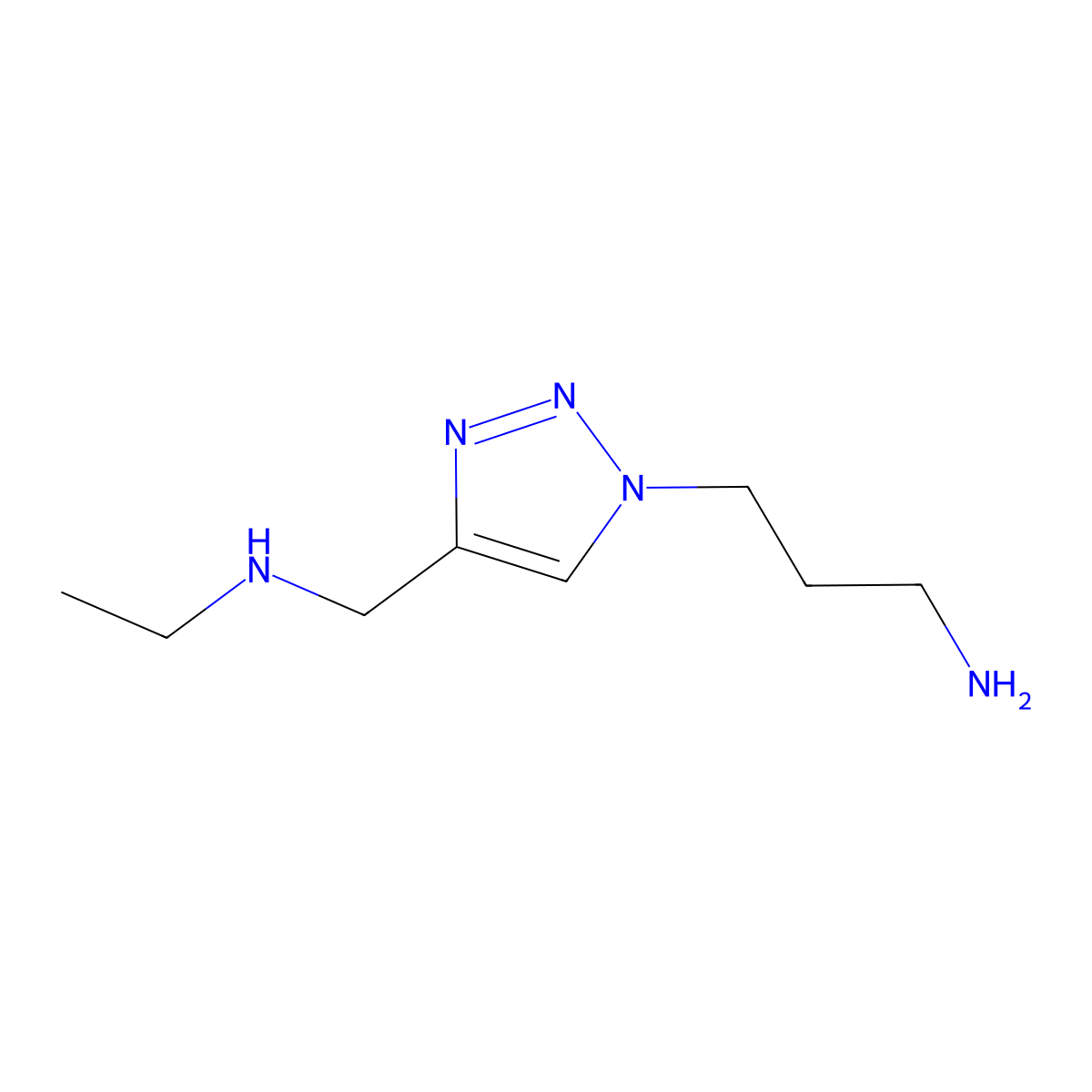 3-(4-((Ethylamino)methyl)-1h-1,2,3-triazol-1-yl)propan-1-amine molecular structure, CAS 1490622-52-0