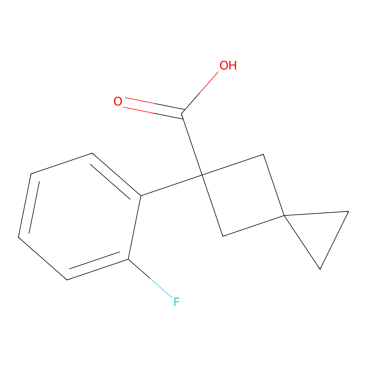 5-(2-Fluorophenyl)spiro[2.3]hexane-5-carboxylic acid molecular structure, CAS 1490623-78-3