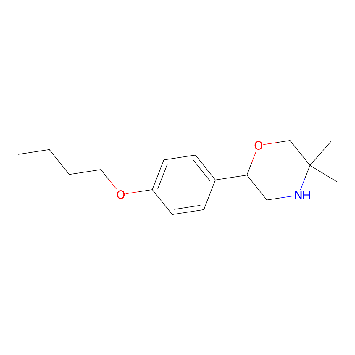 2-(4-Butoxyphenyl)-5,5-dimethylmorpholine molecular structure, CAS 1490626-53-3
