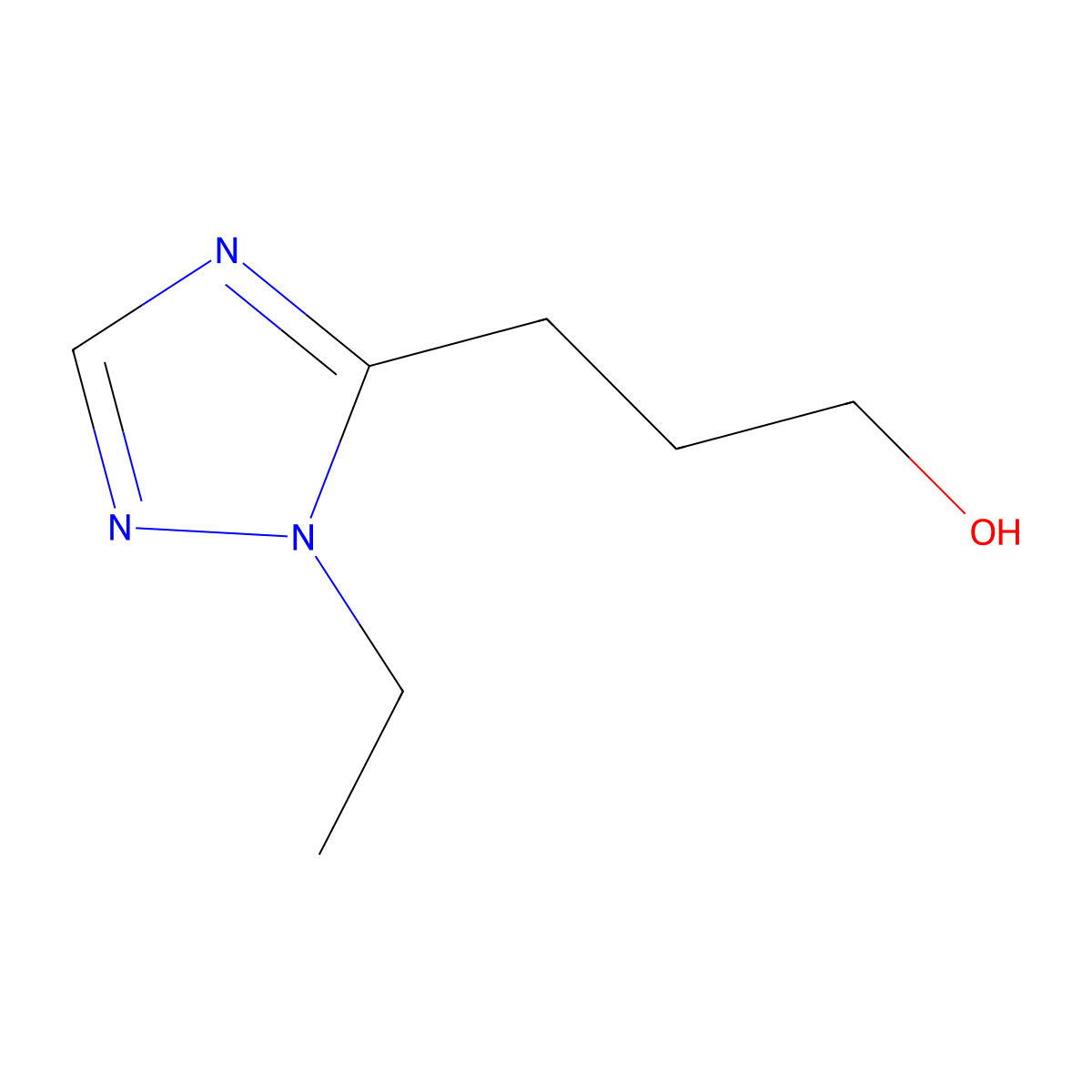 3-(1-ethyl-1H-1,2,4-triazol-5-yl)propan-1-ol molecular structure, CAS 1490627-78-5