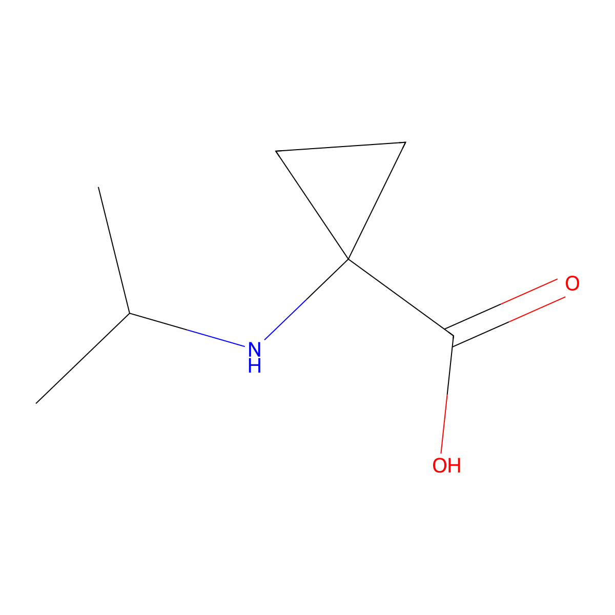 1-[(Propan-2-yl)amino]cyclopropane-1-carboxylic acid molecular structure, CAS 1490641-41-2