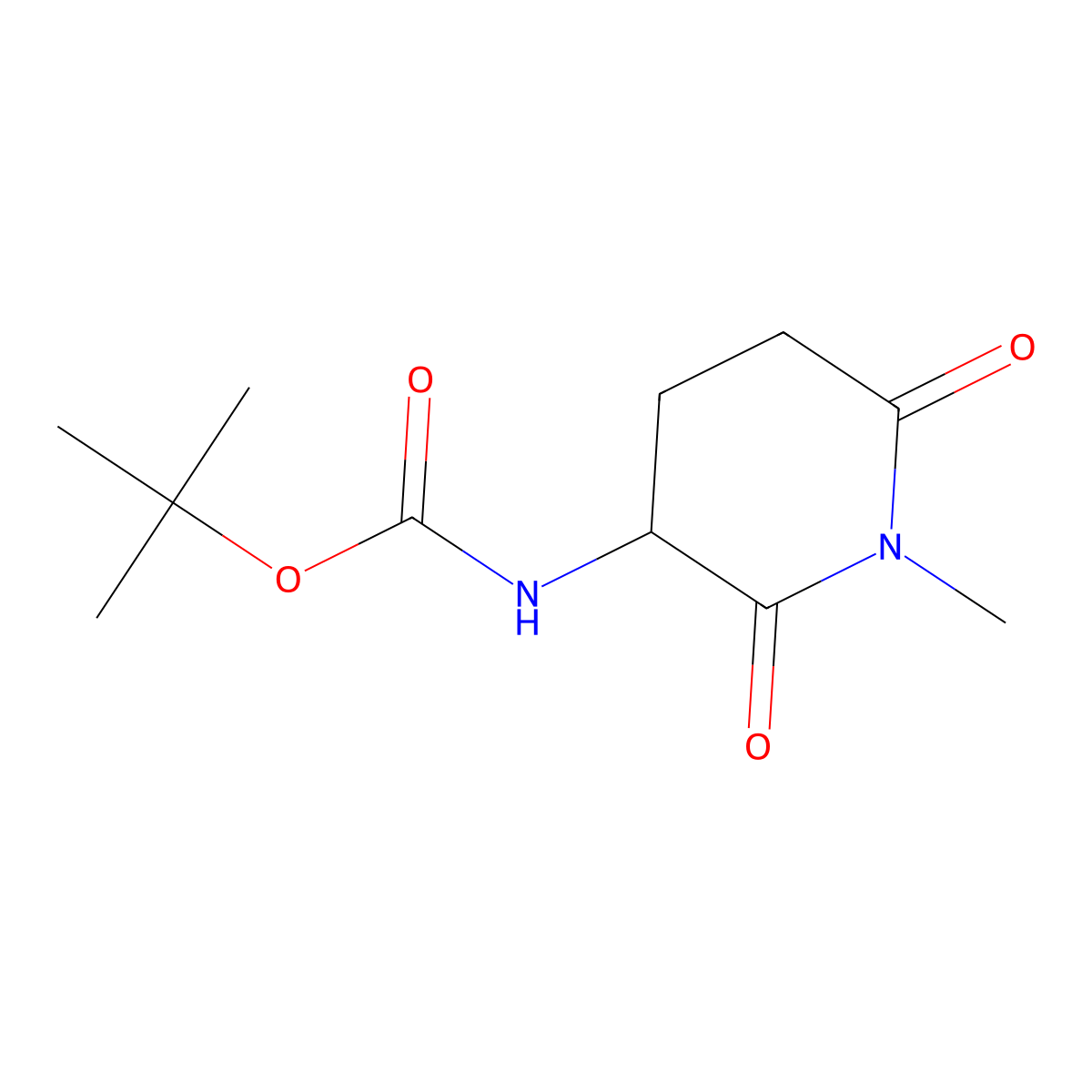 Tert-butyl (1-methyl-2,6-dioxopiperidin-3-yl)carbamate molecular structure, CAS 1490643-55-4