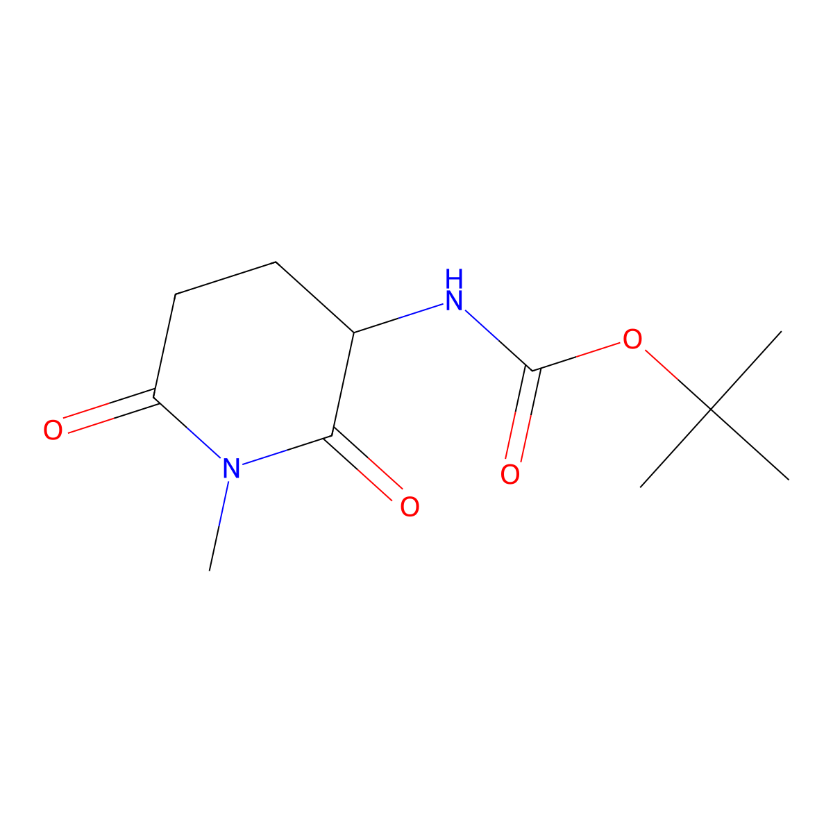 Tert-butyl (1-methyl-2,6-dioxopiperidin-3-yl)carbamate molecular structure, CAS 1490643-55-4