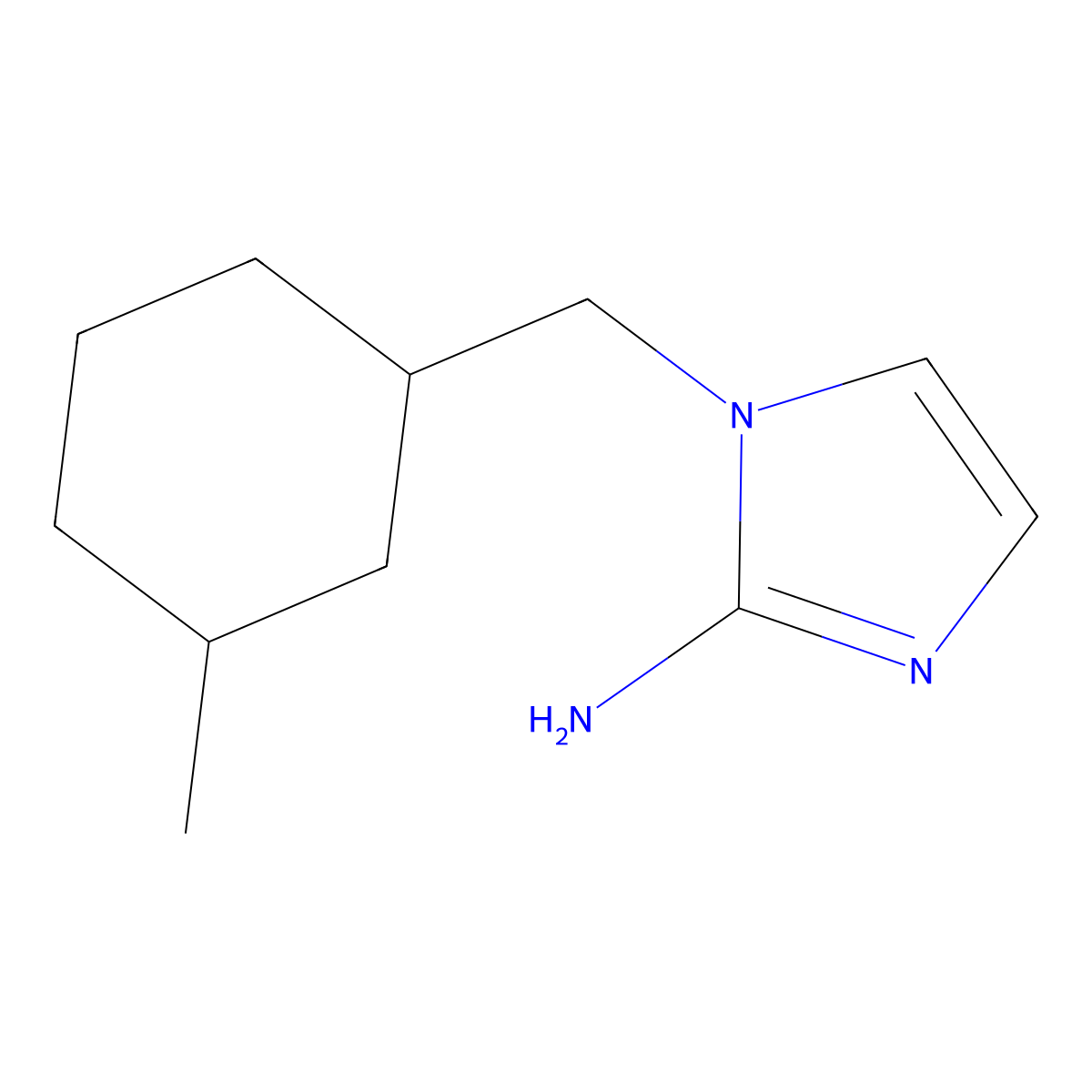 1-[(3-methylcyclohexyl)methyl]-1H-imidazol-2-amine molecular structure, CAS 1490649-66-5