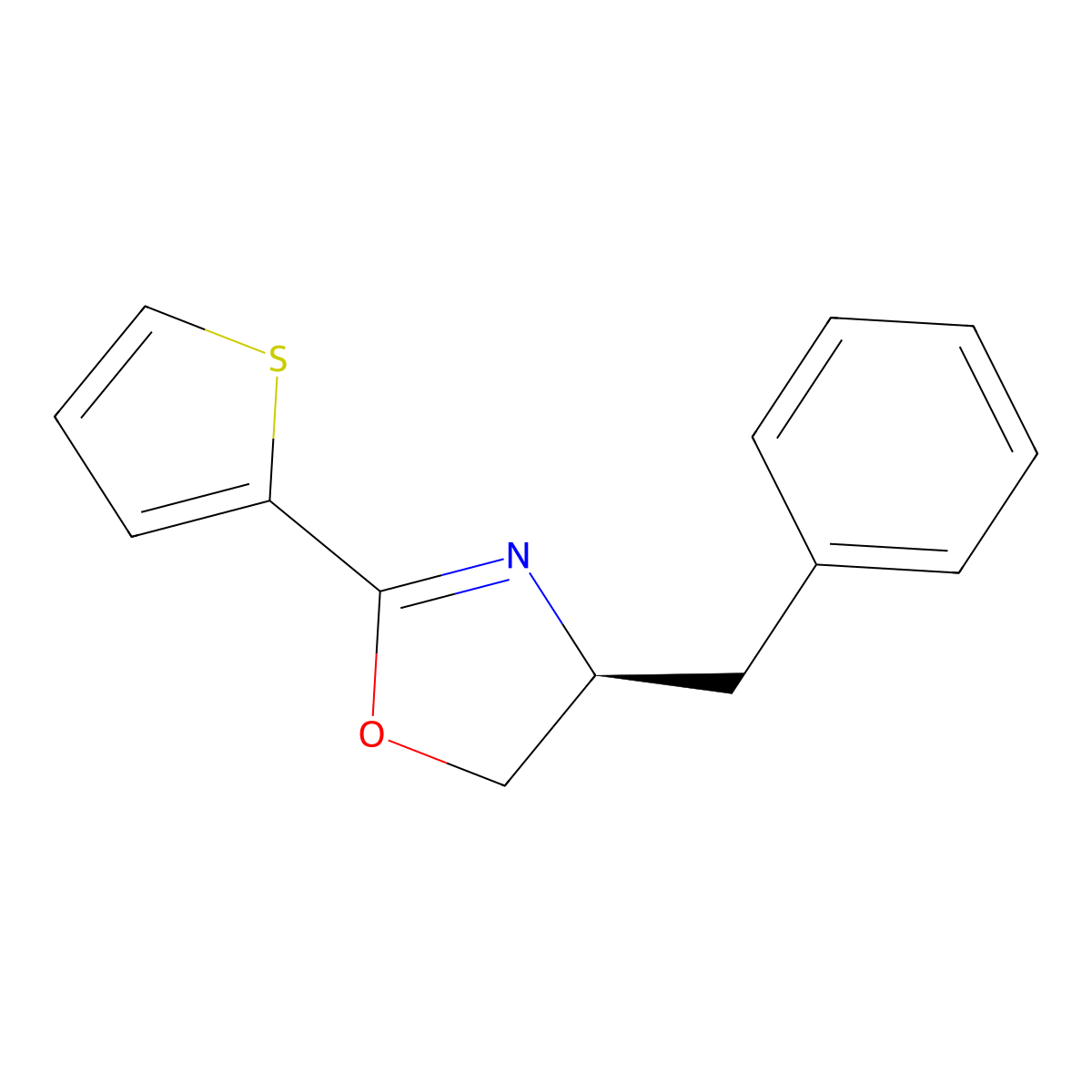 (S)-4-Benzyl-2-(thiophen-2-yl)-4,5-dihydrooxazole molecular structure, CAS 149065-75-8