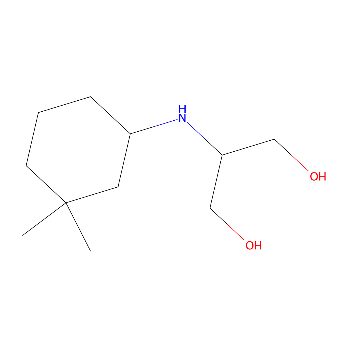 2-[(3,3-Dimethylcyclohexyl)amino]propane-1,3-diol molecular structure, CAS 1490680-68-6