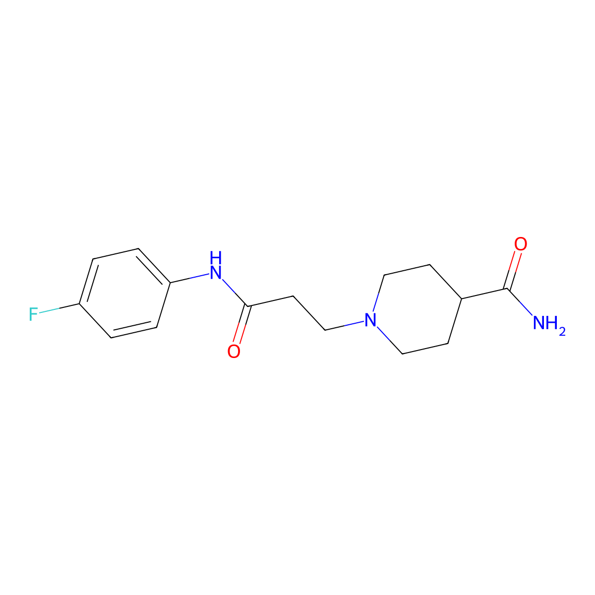 1-[3-(4-Fluoroanilino)-3-oxopropyl]piperidine-4-carboxamide molecular structure, CAS 149069-47-6