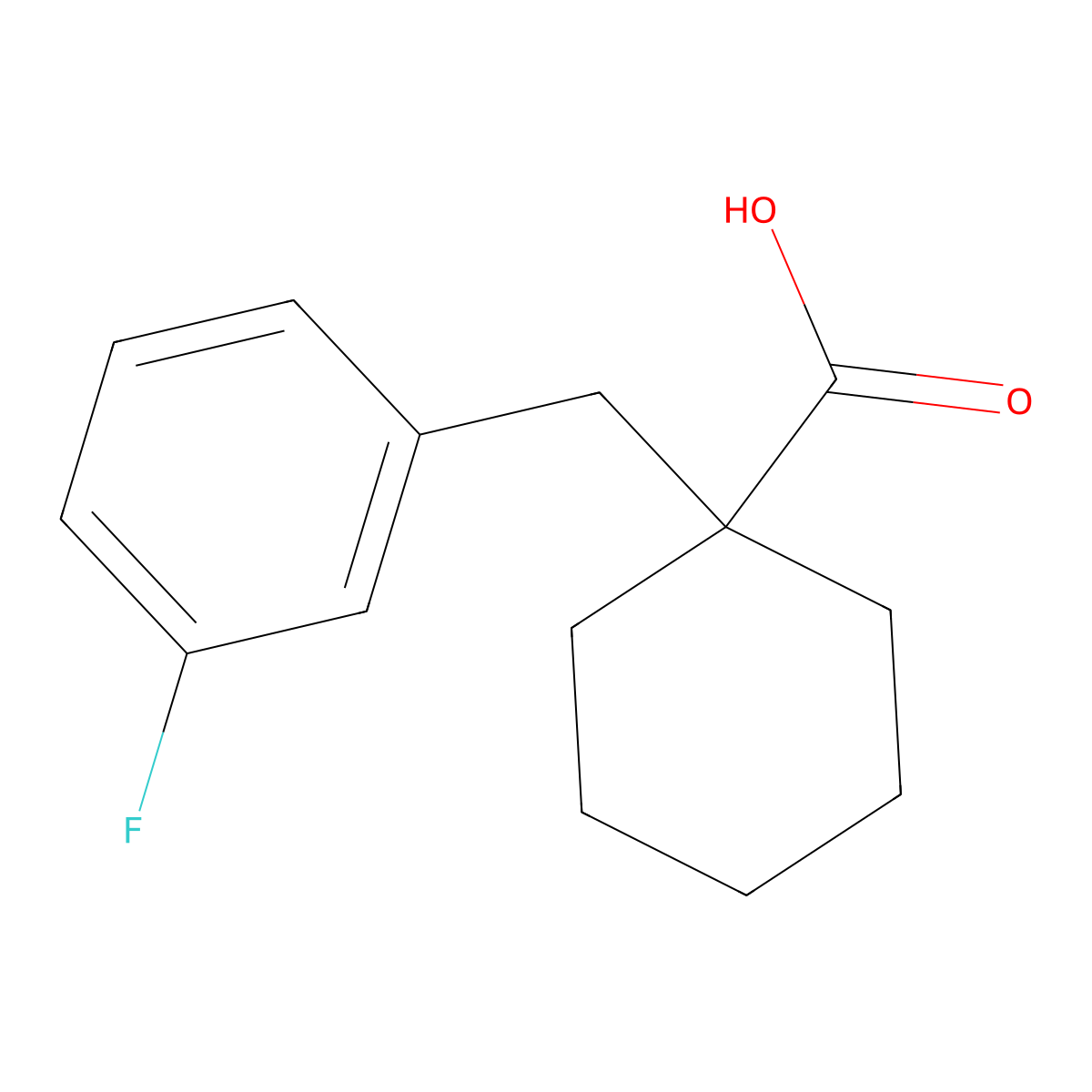1-((3-Fluorophenyl)methyl)cyclohexane-1-carboxylic acid molecular structure, CAS 1490700-62-3