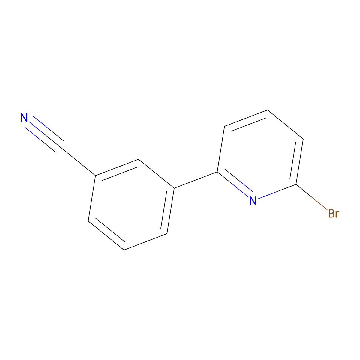 3-(6-Bromopyridin-2-yl)benzonitrile molecular structure, CAS 1490708-38-7