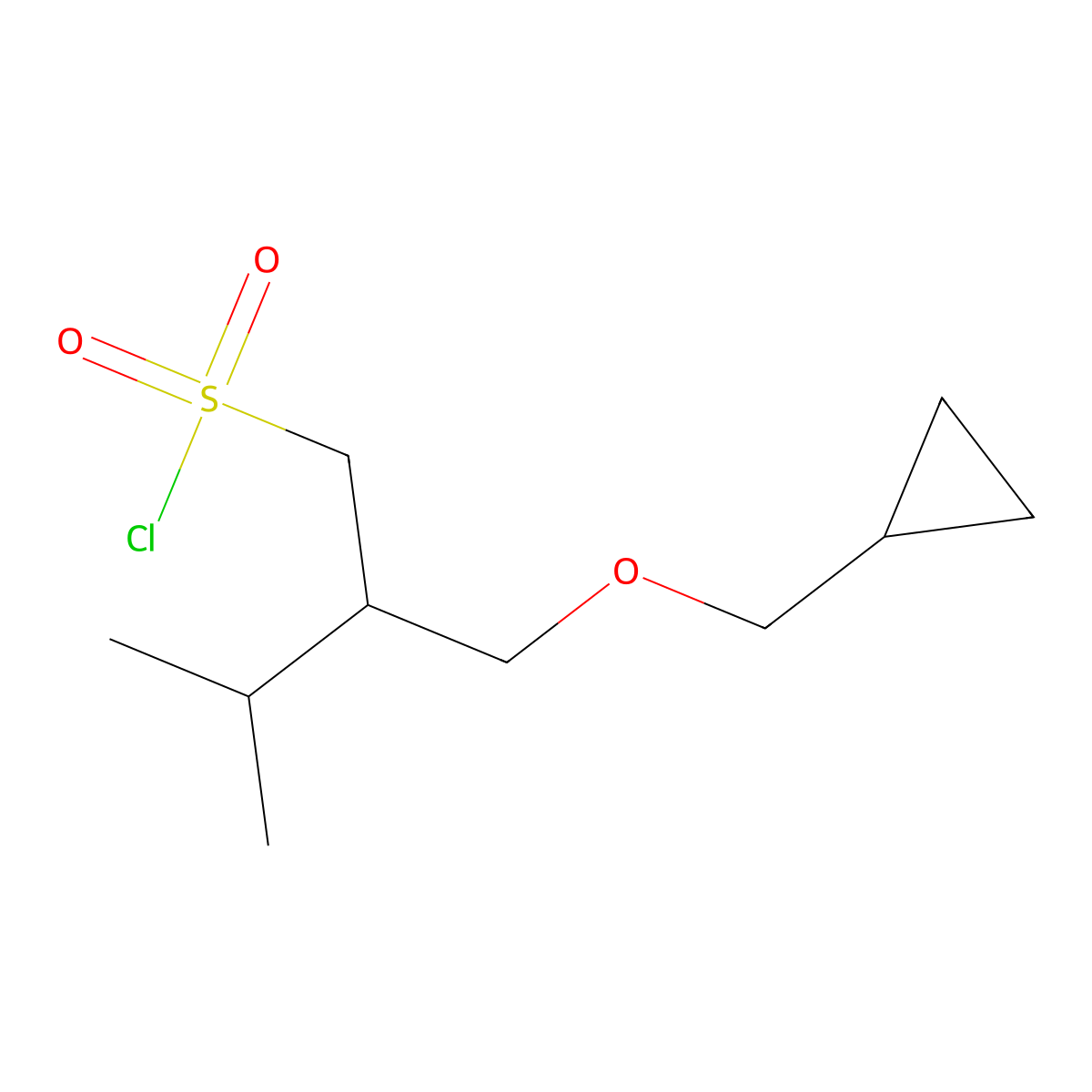 2-((Cyclopropylmethoxy)methyl)-3-methylbutane-1-sulfonyl chloride molecular structure, CAS 1490716-69-2