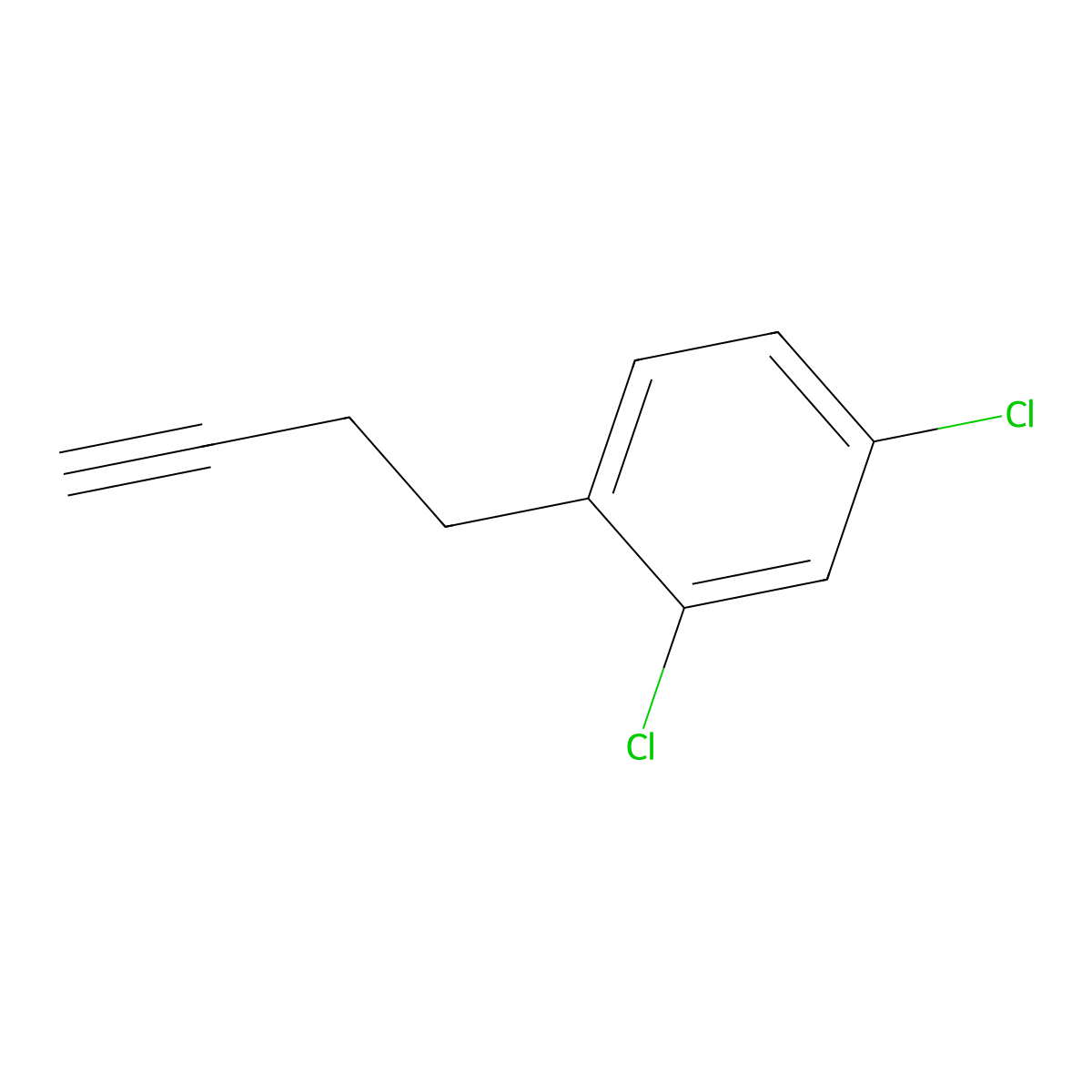 1-(But-3-yn-1-yl)-2,4-dichlorobenzene molecular structure, CAS 1490720-83-6