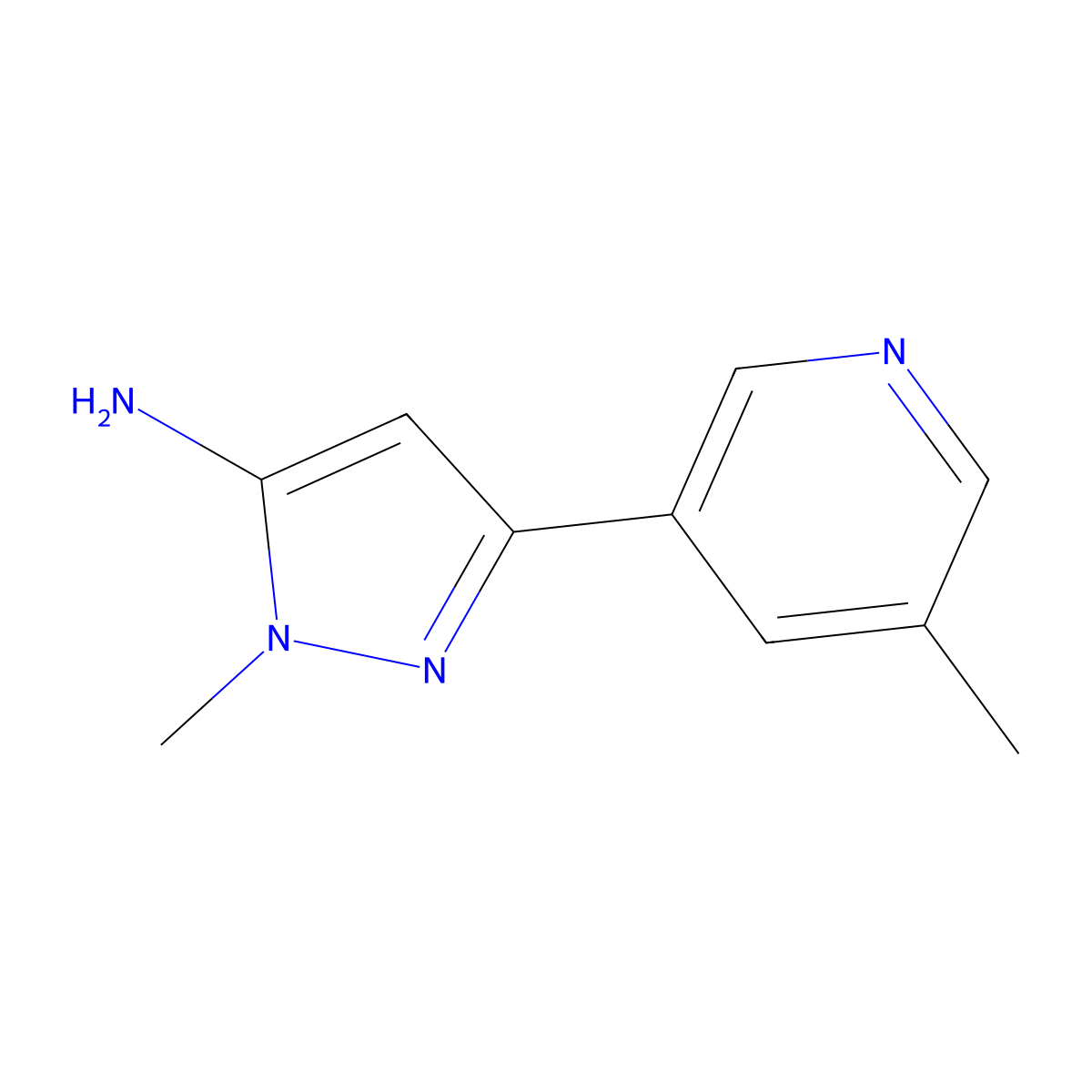 1-Methyl-3-(5-methylpyridin-3-YL)-1H-pyrazol-5-amine molecular structure, CAS 1490761-70-0