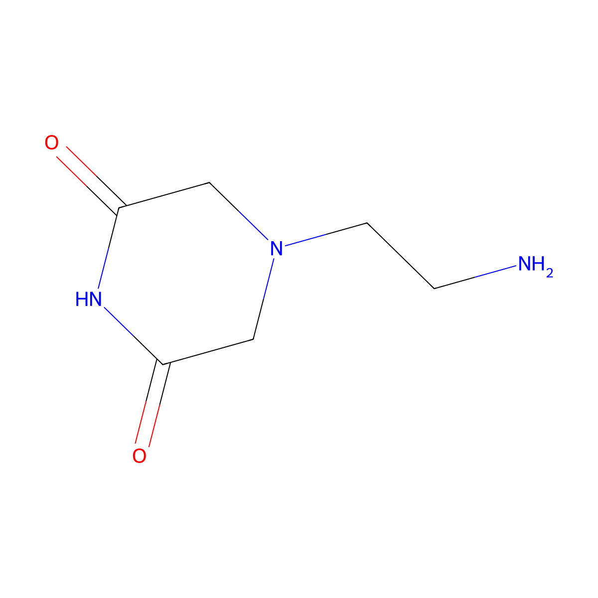 4-(2-Aminoethyl)piperazine-2,6-dione molecular structure, CAS 1490770-36-9