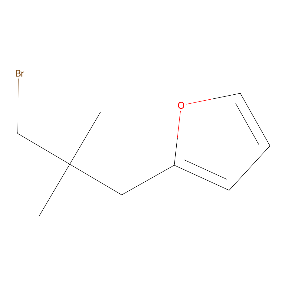 2-(3-Bromo-2,2-dimethylpropyl)furan molecular structure, CAS 1490790-95-8