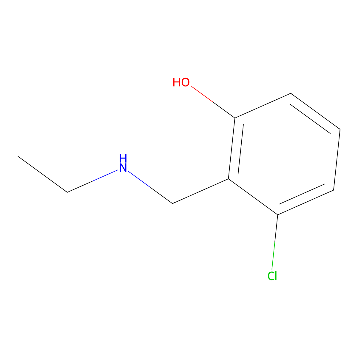 3-Chloro-2-[(ethylamino)methyl]phenol molecular structure, CAS 1490791-42-8